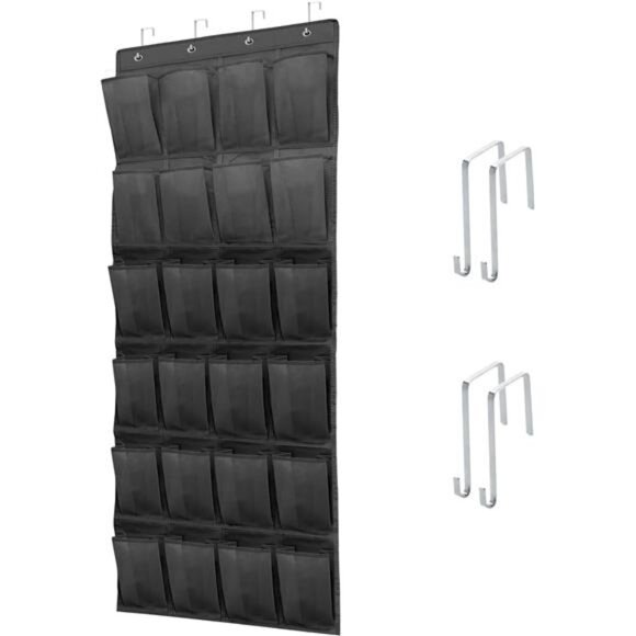 Over Door Shoe Organizer 24 Pockets Hanging Closet Storage Holder for Men Women - Picture 1 of 8